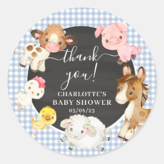 Boskap Baby Shower Runt Klistermärke