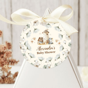 Boskap Baby Shower Runt Klistermärke
