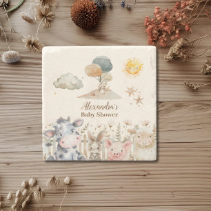 Boskap Baby Shower Stenunderlägg