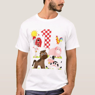 Boskap Barnyard 1:a födelsedagen Im 1 år gammal T Shirt