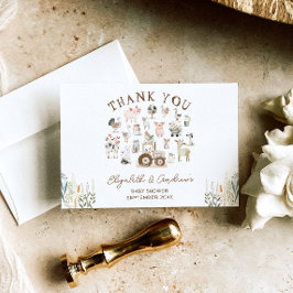 Boskap Barnyard Baby Shower Tack Kort