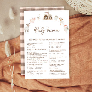 Boskap Barnyard Baby Shower Trivia Game