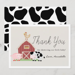 Boskap Barnyard Beige Baby Shower Inbjudningar