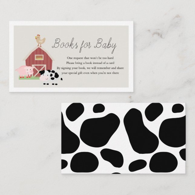 Boskap Barnyard Beige Bokar för babyskor Tilläggskort (Fram/baksida)