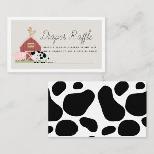 Boskap Barnyard Beige Diaper Raffle Biljett Tilläggskort