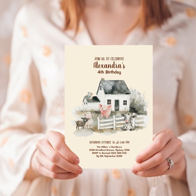 Boskap Barnyard Birthday Inbjudningar (Skapare uppladdad)