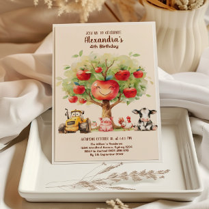 Boskap Barnyard Birthday Inbjudningar