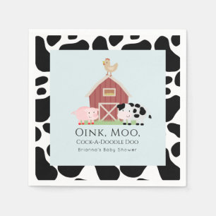 Boskap Barnyard Blue Boy Shower Papper Pappersservett