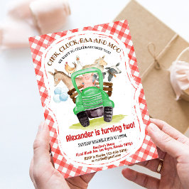 Boskap Barnyard Boy Barn Party Farm Birthday Inbjudningar