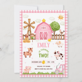 Boskap Barnyard Födelsedagsfest inbjudan