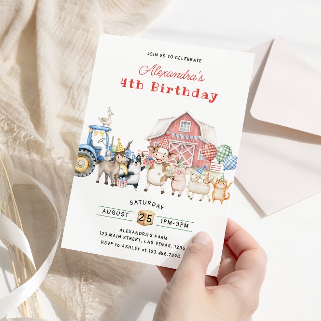 Boskap Barnyard Födelsedagsfest Inbjudningar (Skapare uppladdad)