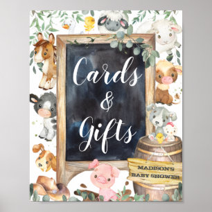 Boskap Barnyard Greenery Cards och GPS Poster