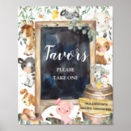 Boskap Barnyard Greenery Favors-signatur Poster