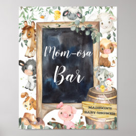 Boskap Barnyard Greenery Mamma-osa Pub Sign Poster