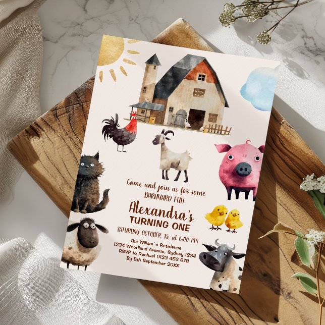 boskap Barnyard Party Inbjudningar (Skapare uppladdad)