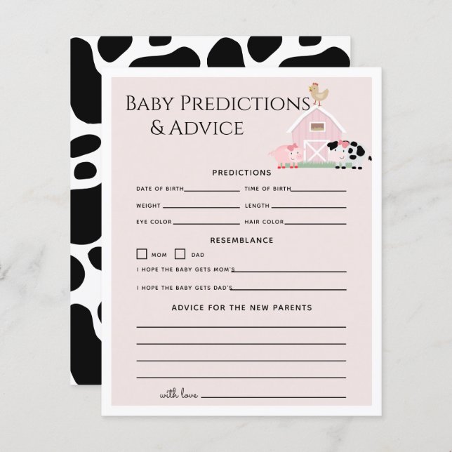 Boskap Barnyard Pk Baby Predications & Advice (Fram/baksida)