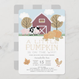 Boskap Barnyard Pumpkin Baby Shower Inbjudningar