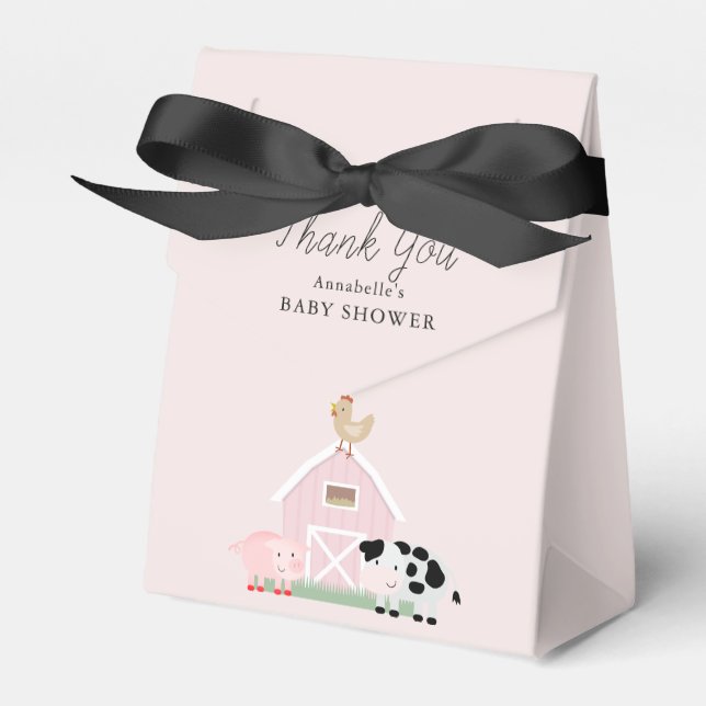 Boskap Barnyard Rosa Baby Shower Presentaskar (Framsidan Sidan)