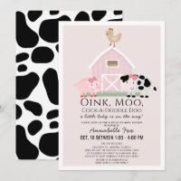 Boskap Barnyard Rosa Drive by Baby Shower