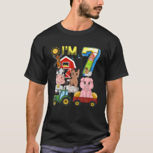 Boskap Barnyard Tractor 7:e Birthday I är 7 Y T Shirt