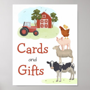 Boskap Barnyard Välkomstfödelsedag Poster