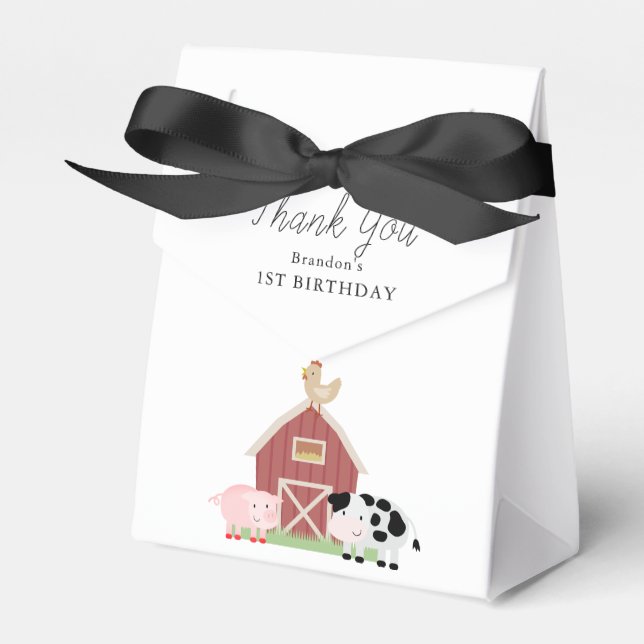 Boskap Barnyard White Birthday Favoritbox Presentaskar (Framsidan Sidan)