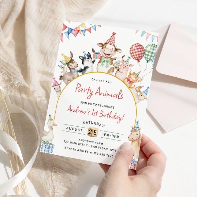 Boskap Birthday Barnyard Födelsedagsfest Inbjudningar (Skapare uppladdad)