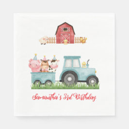 Boskap Blue Boy Barnyard Födelsedagsfest Pappersservett