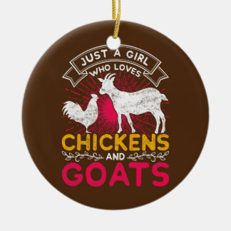 Boskap Chicken Goat Farmer Women Girls Cute Julgransprydnad Keramik