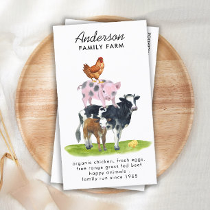 Boskap Cow Gris Chicken Anpassningsbar QR Code Far Visitkort