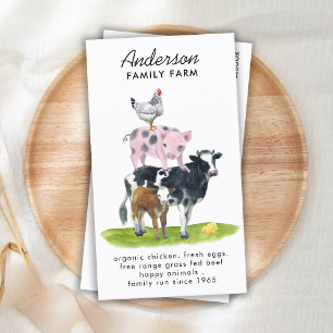 Boskap Cow Gris Chicken Land QR-kod Visitkort