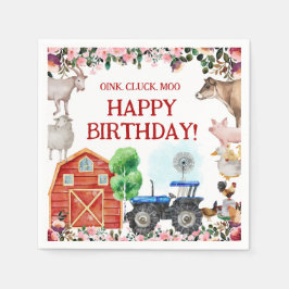 Boskap Cute Red Barnyard Farm Pappersservett