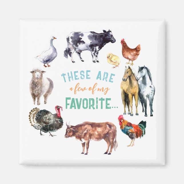 Boskap De här är några av mina vattenfärger Magnet (Framsidan)