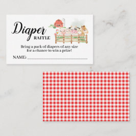 Boskap Diaper Raffle Biljett Baby Shower Card