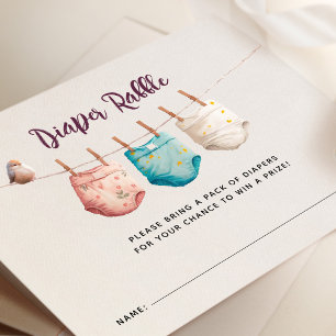 Boskap Diaper Raffle Biljett Card Tilläggskort