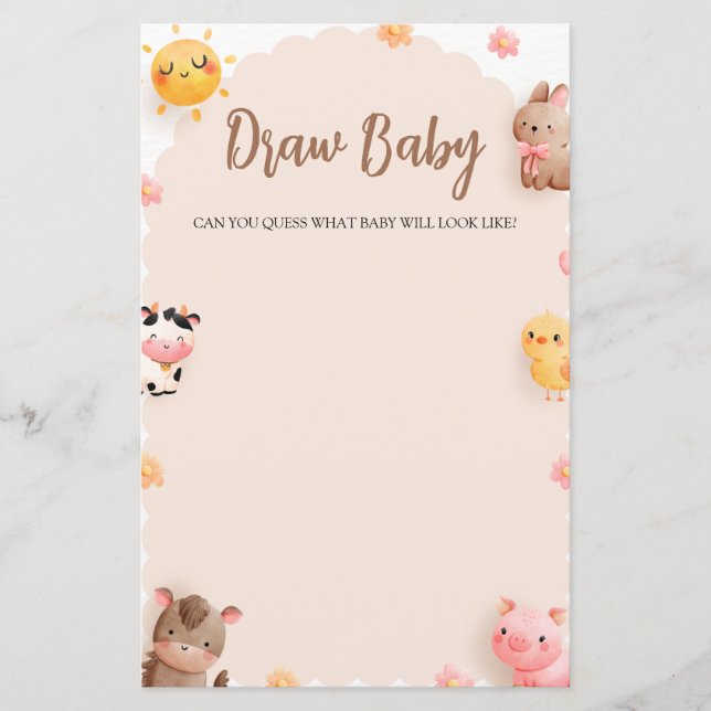 Boskap Draw Baby-spel (Framsida)