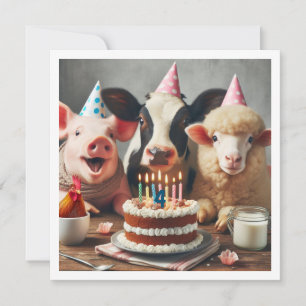 Boskap födelsedag, barnyard-dag inbjudningar