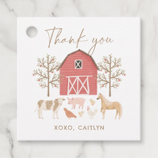 Boskap Födelsedagsfest Gåvor Etiketter (Framsida)