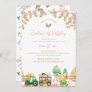 Boskap Födelsedagsfest inbjudan