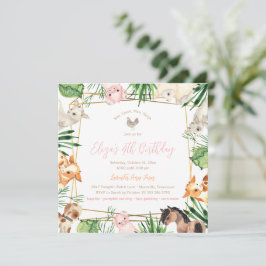 Boskap Födelsedagsfest inbjudan