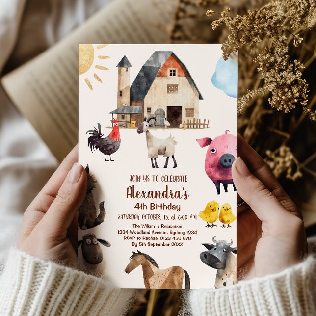 Boskap Födelsedagsfest Inbjudningar (Skapare uppladdad)