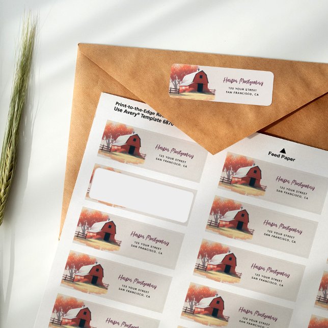 Boskap Födelsedagsfest Returadress Etikett (Skapare uppladdad)