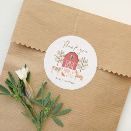 Boskap Födelsedagsfest Runt Klistermärke