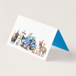 Boskap Födelsedagsfest - små mappkort Kort