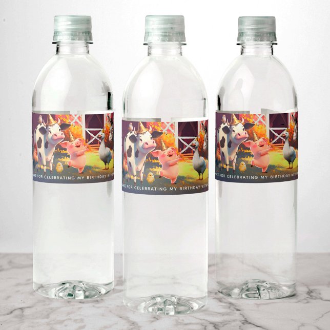 Boskap Födelsedagsfest Vattenflaskor Etikett (Skapare uppladdad)