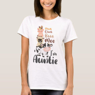 Boskap första födelsedag matchande Auntie Moster T Shirt