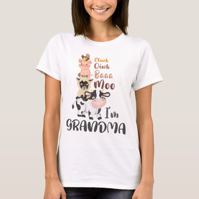 Boskap Första födelsedagen Matching Gigi Grandma T Shirt (Framsida)