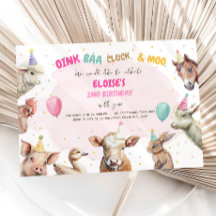 Boskap Girl Rosa Gingham Barnyard Birthday