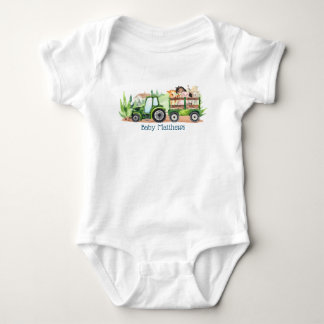 Boskap Grönt Tractor Boys T Shirt