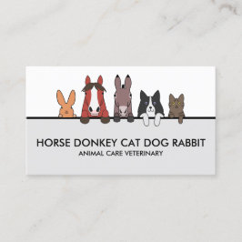 Boskap Horse Donkey Cat Hund Rabbit Visitkort